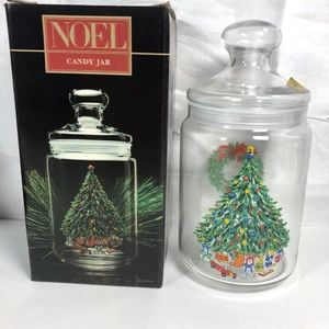 Vintage Avon Noel France Tree & Wreath Candy Jar in Original Box